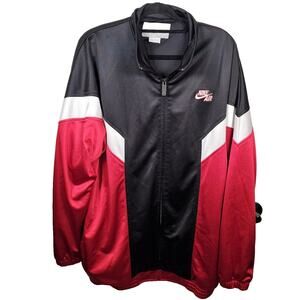 Vintage 2000's Y2K Nike Air Red Black Colorblock Full Zip Track Jacket Mens XL